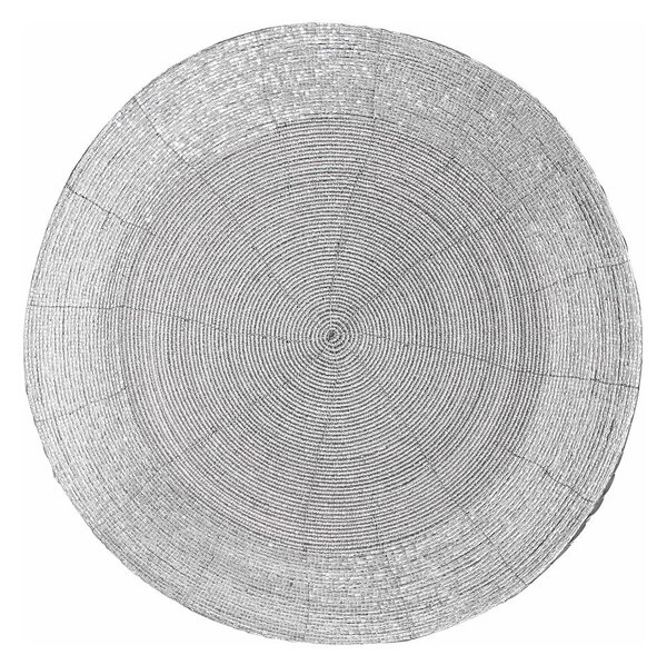 SHINE ON étkezési alátét gyöngyökkel, ezüst Ø35cm