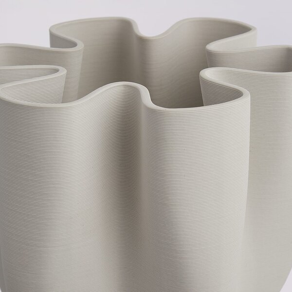 VISION 3D nyomtatott porcelán váza, fehér