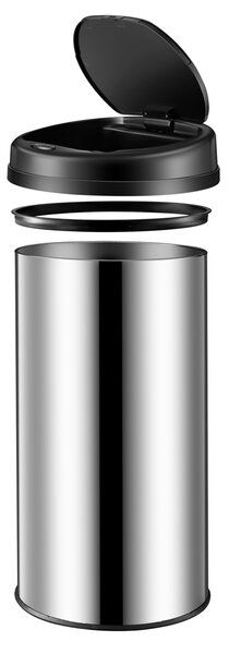 Deuba Érintésmentes szemetes USB-vel 40 l - ezüst