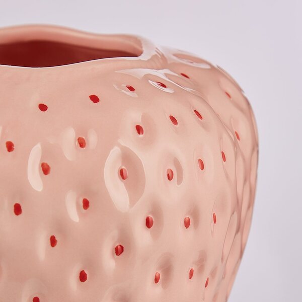 STRAWBERRY váza, rózsaszín 16,4 cm