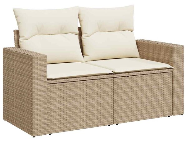 11 részes bézs polyrattan kerti ülőgarnitúra párnákkal
