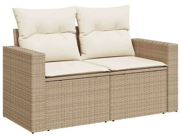 9 részes bézs polyrattan kerti ülőgarnitúra párnákkal