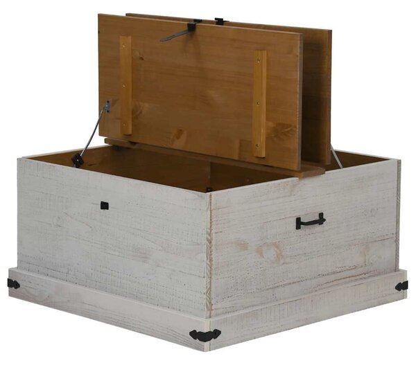 VidaXL fehér tömör fenyőfa HALDEN tárolószekrény 91x91x47 cm