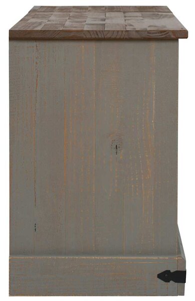 VidaXL HALDEN szürke tömör fa TV szekrény 2 tolóajtóval 150x40x60 cm