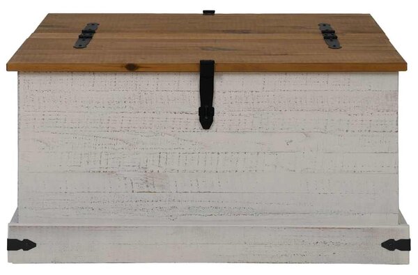 VidaXL fehér tömör fenyőfa HALDEN tárolószekrény 91x91x47 cm
