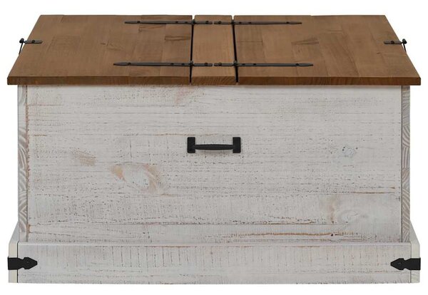 VidaXL fehér tömör fenyőfa HALDEN tárolószekrény 91x91x47 cm
