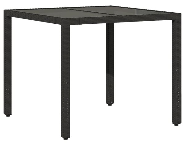 5 részes fekete polyrattan kerti étkezőgarnitúra párnákkal