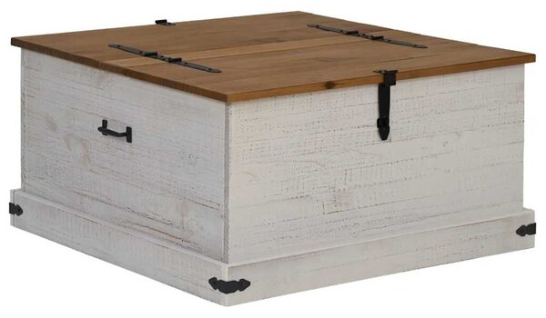 VidaXL fehér tömör fenyőfa HALDEN tárolószekrény 91x91x47 cm