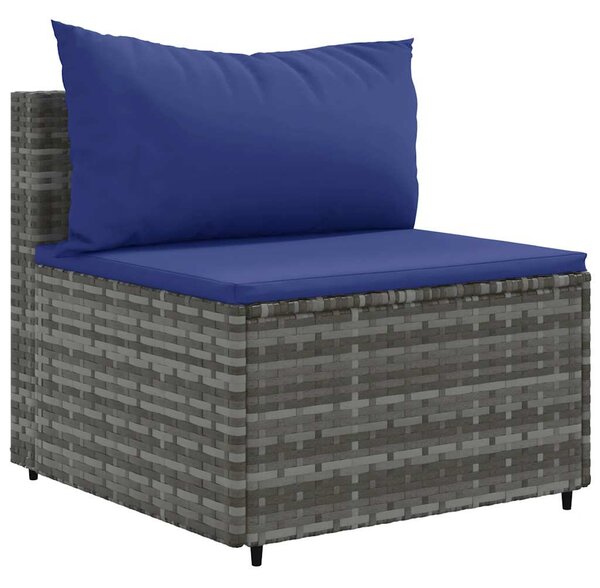 6 részes szürke polyrattan kerti ülőgarnitúra párnákkal