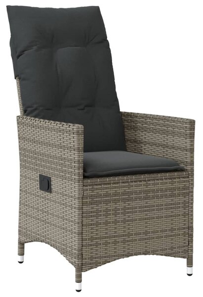 7 részes szürke polyrattan kerti étkezőgarnitúra párnával