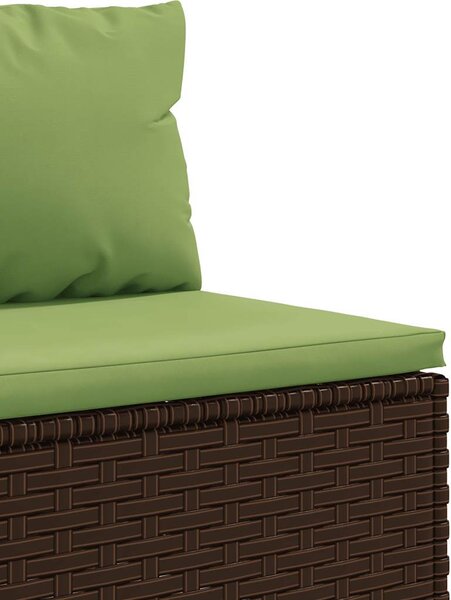 6 részes barna polyrattan kerti ülőgarnitúra párnákkal