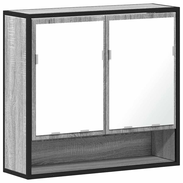 VidaXL szürke sonoma színű szerelt fa tükrös szekrény 65x20x60 cm