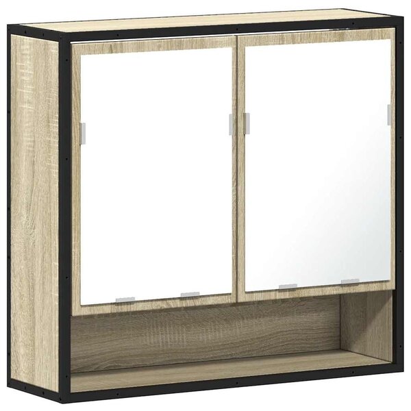 VidaXL sonoma tölgy szerelt fa tükrös fürdőszobaszekrény 65x20x60 cm