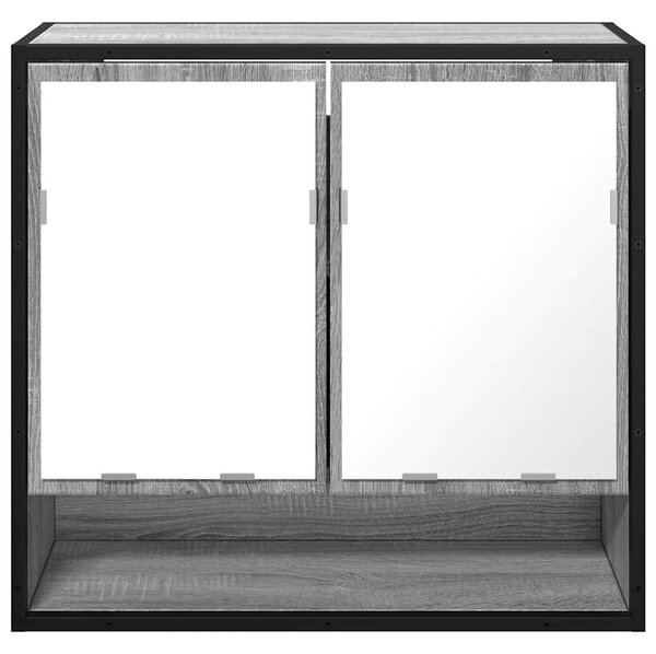 VidaXL szürke sonoma színű szerelt fa tükrös szekrény 65x20x60 cm