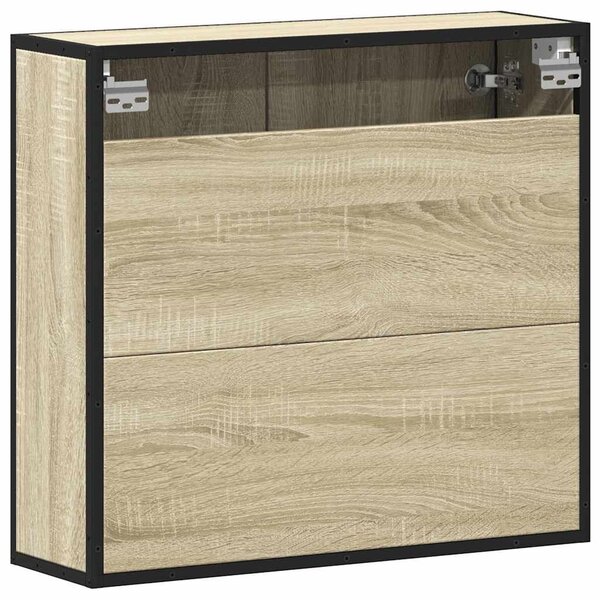 VidaXL sonoma tölgy szerelt fa tükrös fürdőszobaszekrény 65x20x60 cm