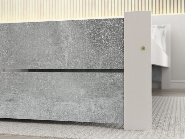 IKAROS DOUBLE ágy 140 x 200 cm, beton/fehér Ágyrács: Ágyrács nélkül, Matrac: Matrac nélkül