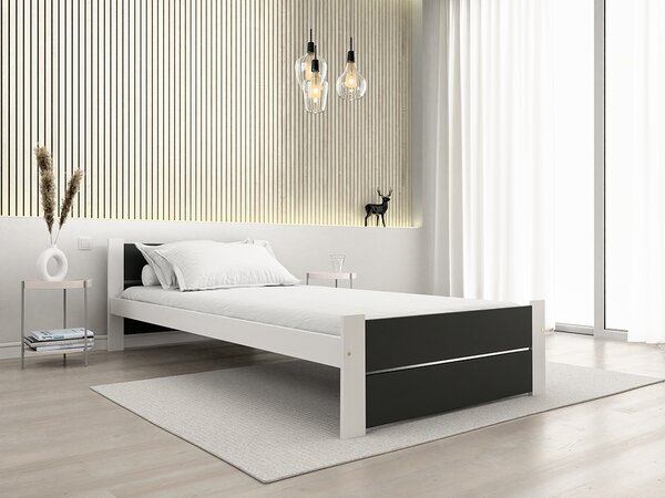 IKAROS DOUBLE ágy 90 x 200 cm, antracit/fehér Ágyrács: Ágyrács nélkül, Matrac: Matrac nélkül
