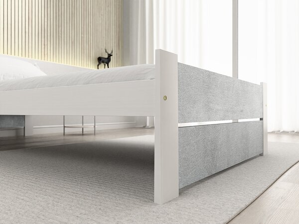 IKAROS DOUBLE ágy 90 x 200 cm, beton/fehér Ágyrács: Ágyrács nélkül, Matrac: Deluxe 10 cm matrac