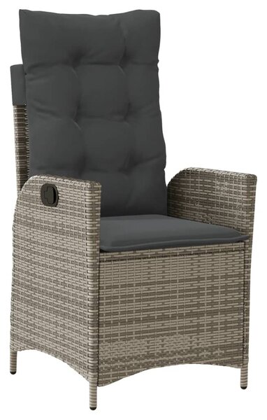 7 részes szürke polyrattan kerti étkezőgarnitúra párnával