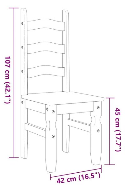 VidaXL Panama 7 részes fehér tömör fenyőfa étkezőgarnitúra