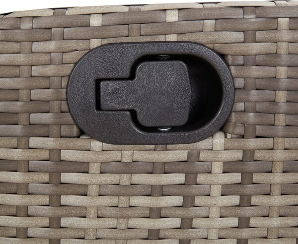 5 részes szürke polyrattan kerti étkezőgarnitúra párnával