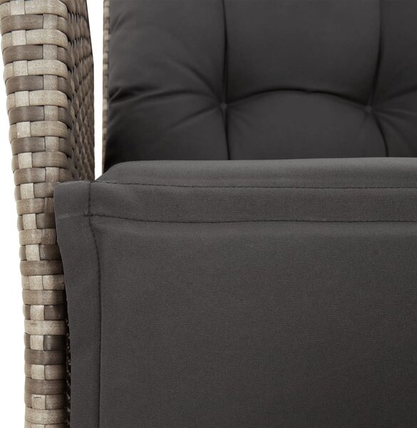 5 részes szürke polyrattan kerti étkezőgarnitúra párnával