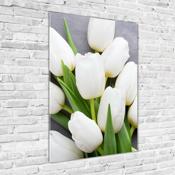 Egyedi üvegkép Fehér tulipán