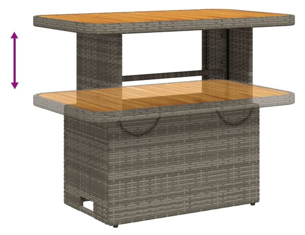 3 részes szürke polyrattan kerti ülőgarnitúra párnákkal