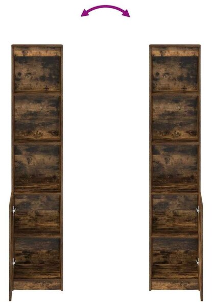 VidaXL füstös tölgy színű szerelt fa magasszekrény 37,5x35x180 cm