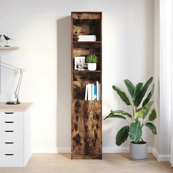 VidaXL füstös tölgy színű szerelt fa magasszekrény 37,5x35x180 cm