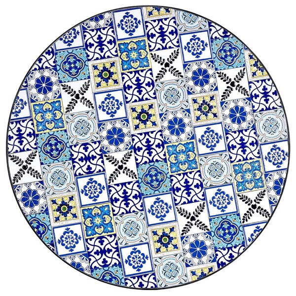 PALAZZO mozaikos kerti asztal Ø 90 cm, kék csempe