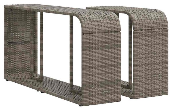 10 részes világosszürke polyrattan kerti ülőgarnitúra párnákkal