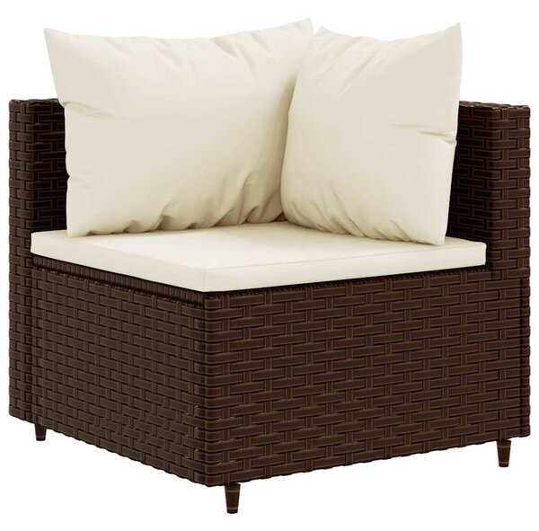 6 részes barna polyrattan kerti ülőgarnitúra párnákkal