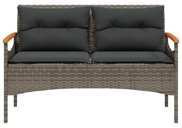 4 részes szürke polyrattan kerti ülőgarnitúra párnákkal