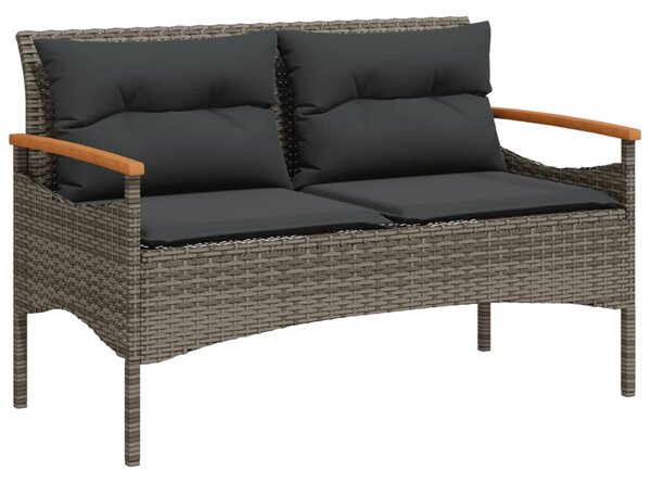 4 részes szürke polyrattan kerti ülőgarnitúra párnákkal
