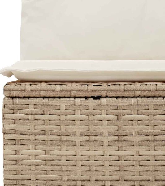 9 részes bézs polyrattan kerti ülőgarnitúra párnákkal