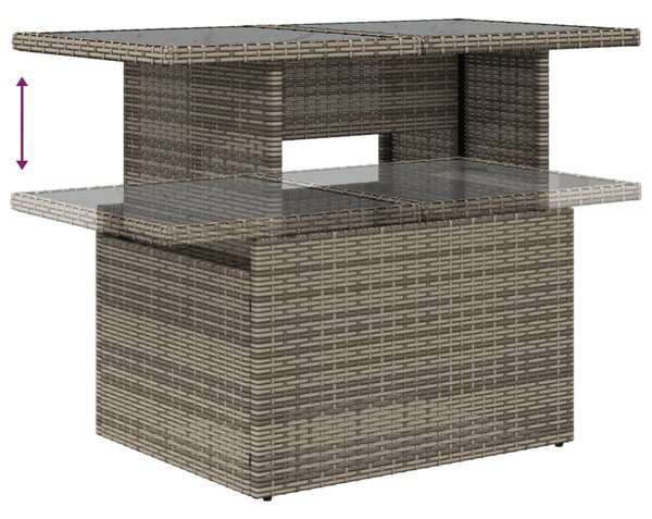 5 részes szürke polyrattan kerti ülőgarnitúra párnákkal