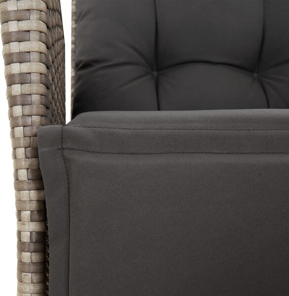 5 részes szürke polyrattan kerti étkezőgarnitúra párnával