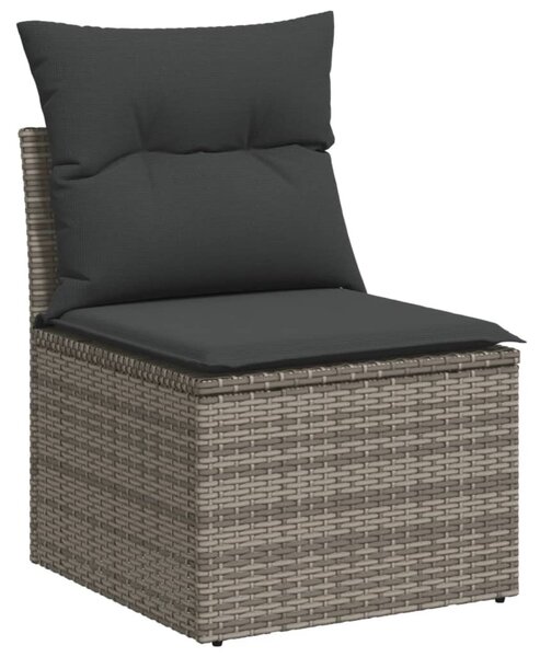 6 részes szürke polyrattan kerti ülőgarnitúra párnákkal