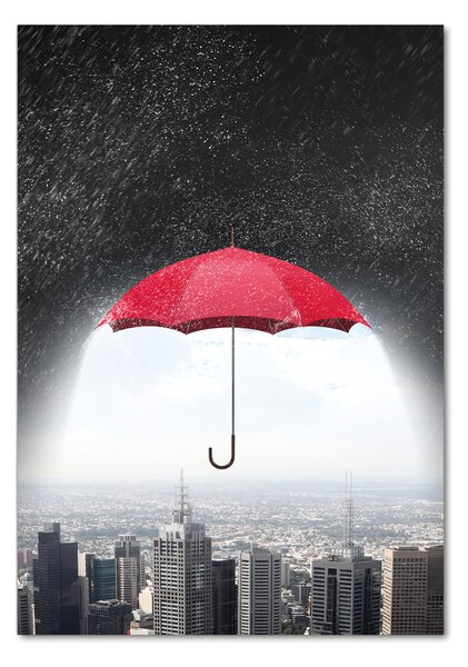 Üvegkép falra Umbrella a város felett