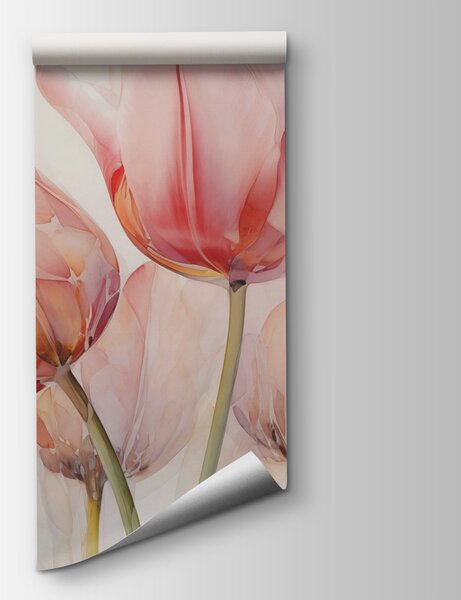 Fotótapéta Rózsaszín tulipánok csoportja, Virágos fotótapéta, Népszerű fotótapéta, w02499 - Tapeko.hu