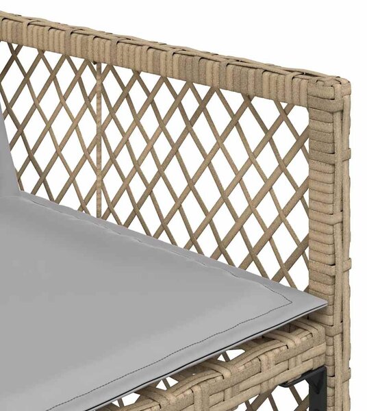 5 részes bézs polyrattan kerti étkezőgarnitúra párnákkal