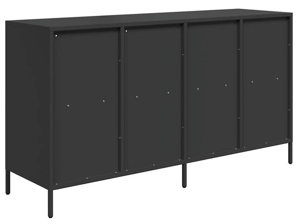 VidaXL fekete hidegen hengerelt acél tálalószekrény 135x39x73,5 cm
