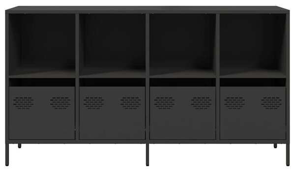 VidaXL fekete hidegen hengerelt acél tálalószekrény 135x39x73,5 cm