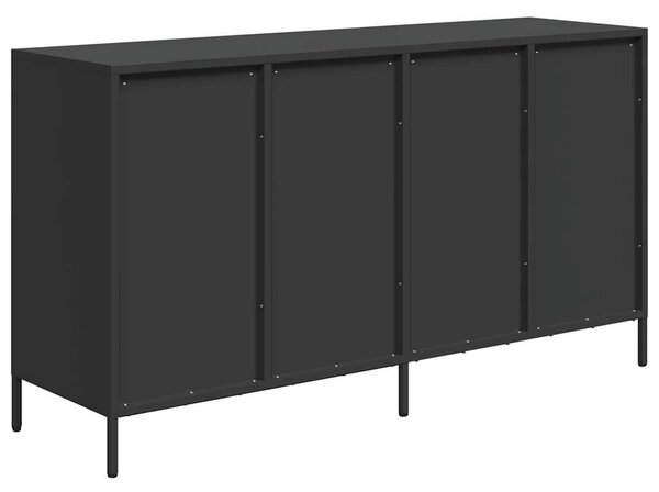 VidaXL fekete hidegen hengerelt acél tálalószekrény 135x39x73,5 cm
