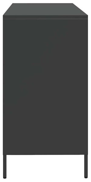 VidaXL fekete hidegen hengerelt acél tálalószekrény 135x39x73,5 cm
