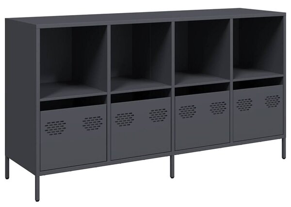 VidaXL antracit hidegen hengerelt acél tálalószekrény 135x39x73,5 cm