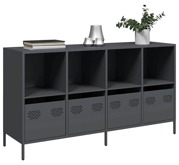 VidaXL antracit hidegen hengerelt acél tálalószekrény 135x39x73,5 cm