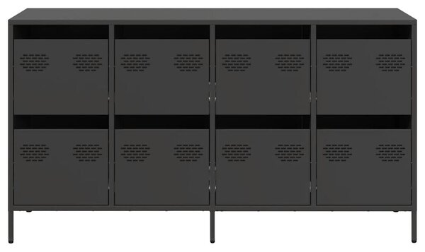 VidaXL fekete hidegen hengerelt acél tálalószekrény 135x39x73,5 cm