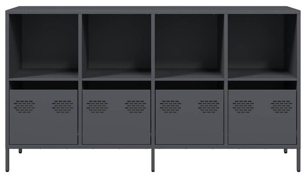VidaXL antracit hidegen hengerelt acél tálalószekrény 135x39x73,5 cm